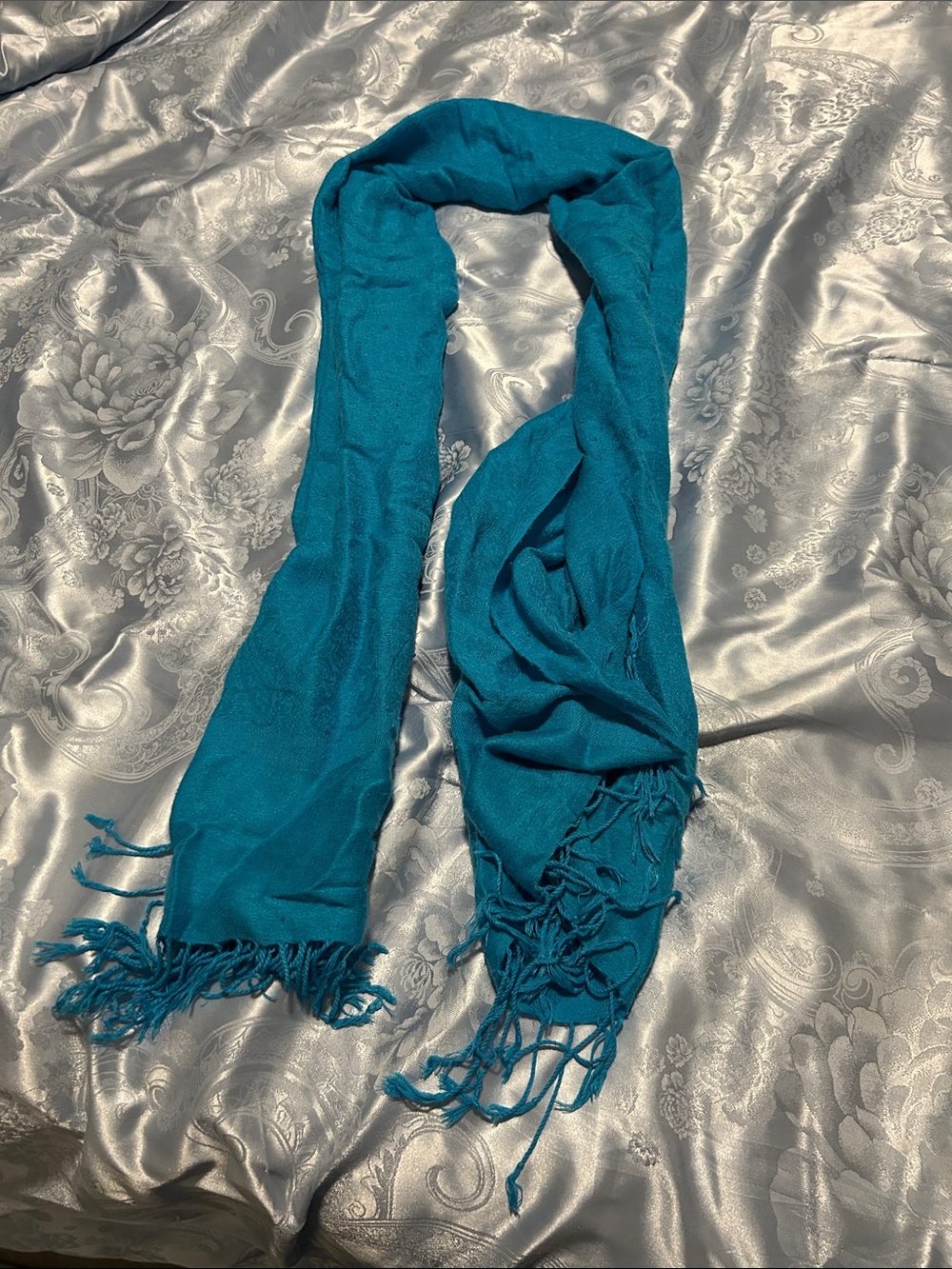 Bright blue Fringe Women's Scarf / pashmina